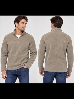croft & barrow Men's Half-Zip Fleece Pullover - Taupe